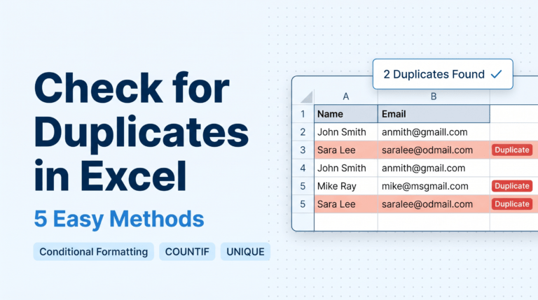 how to check for duplicates in excel