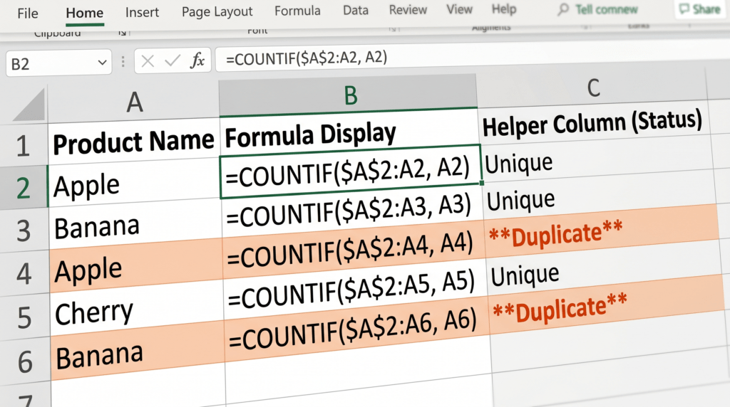 how to check for duplicates in excel